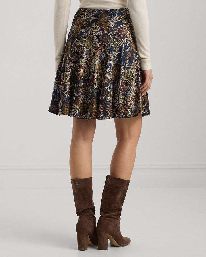 Ralph Lauren Paisley Satin Charmeuse Miniskirt