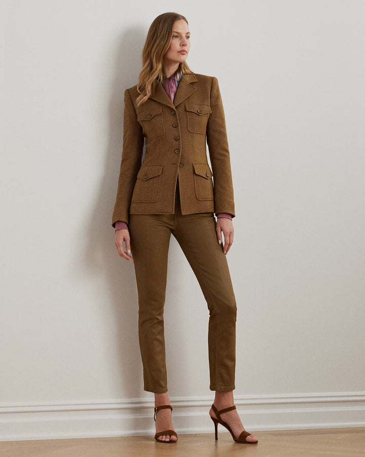 Ralph Lauren Coated High-Rise Straight Ankle Jean