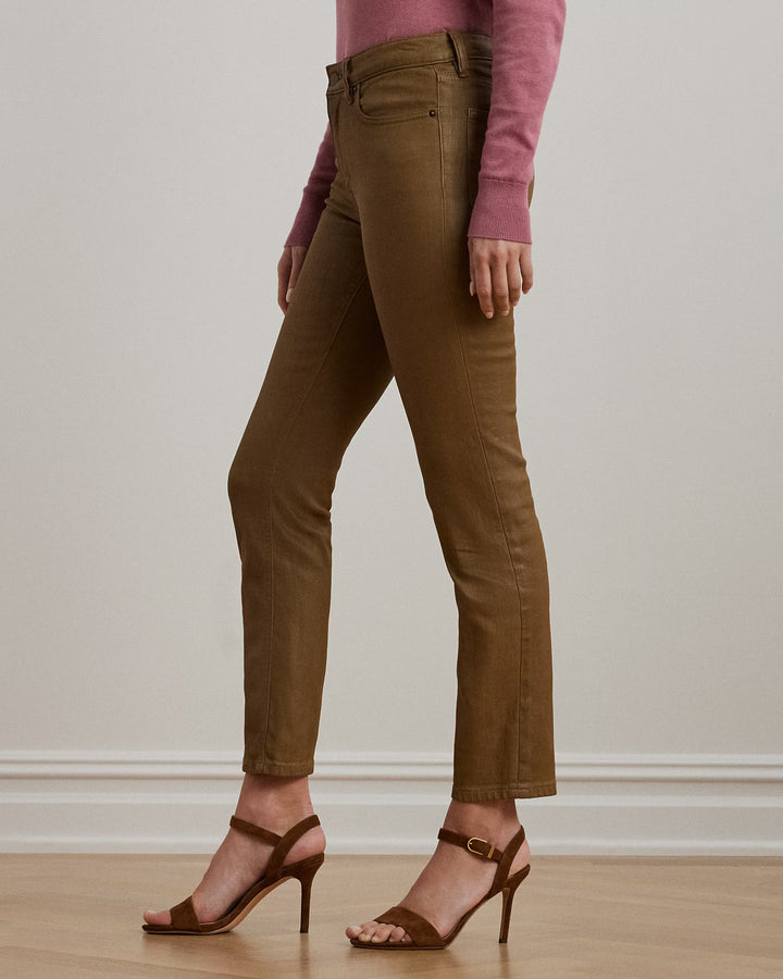 Ralph Lauren Coated High-Rise Straight Ankle Jean