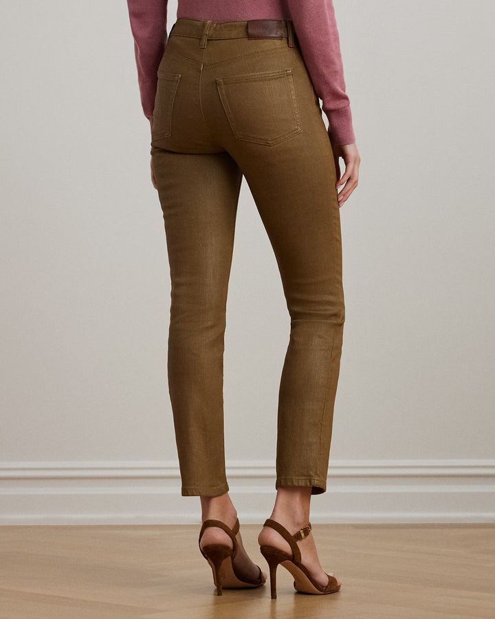 Ralph Lauren Coated High-Rise Straight Ankle Jean