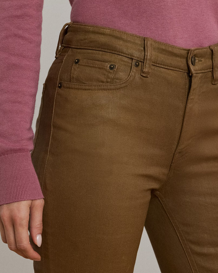 Ralph Lauren Coated High-Rise Straight Ankle Jean