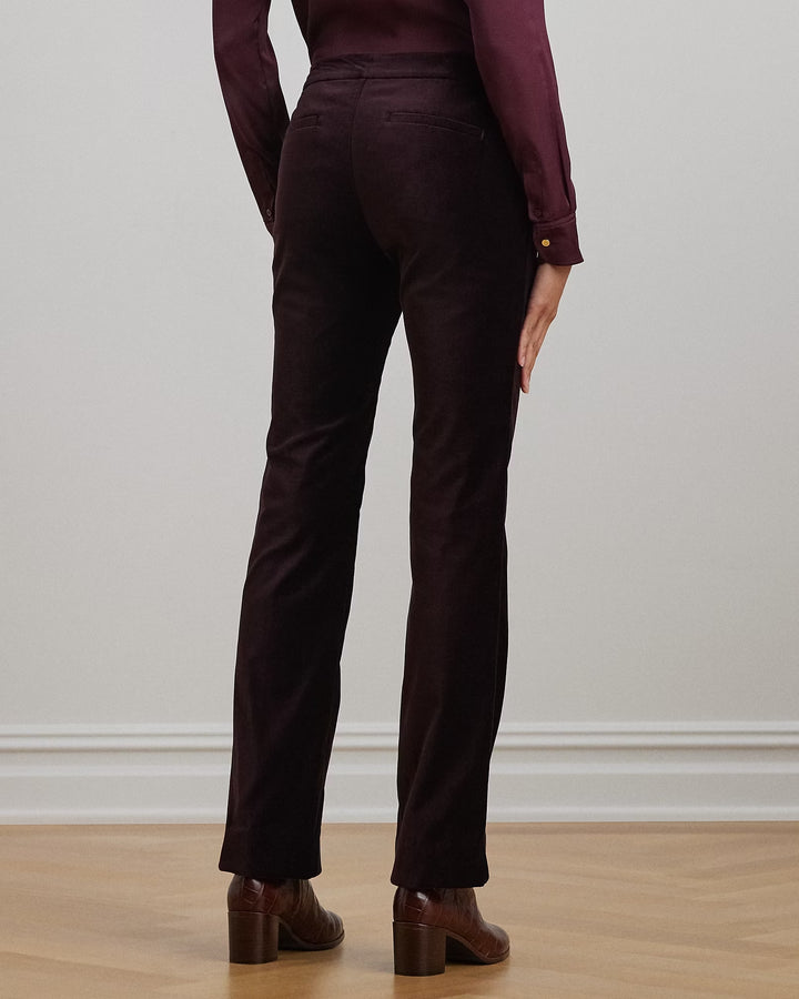 Ralph Lauren Stretch Velvet Straight-Leg Pant