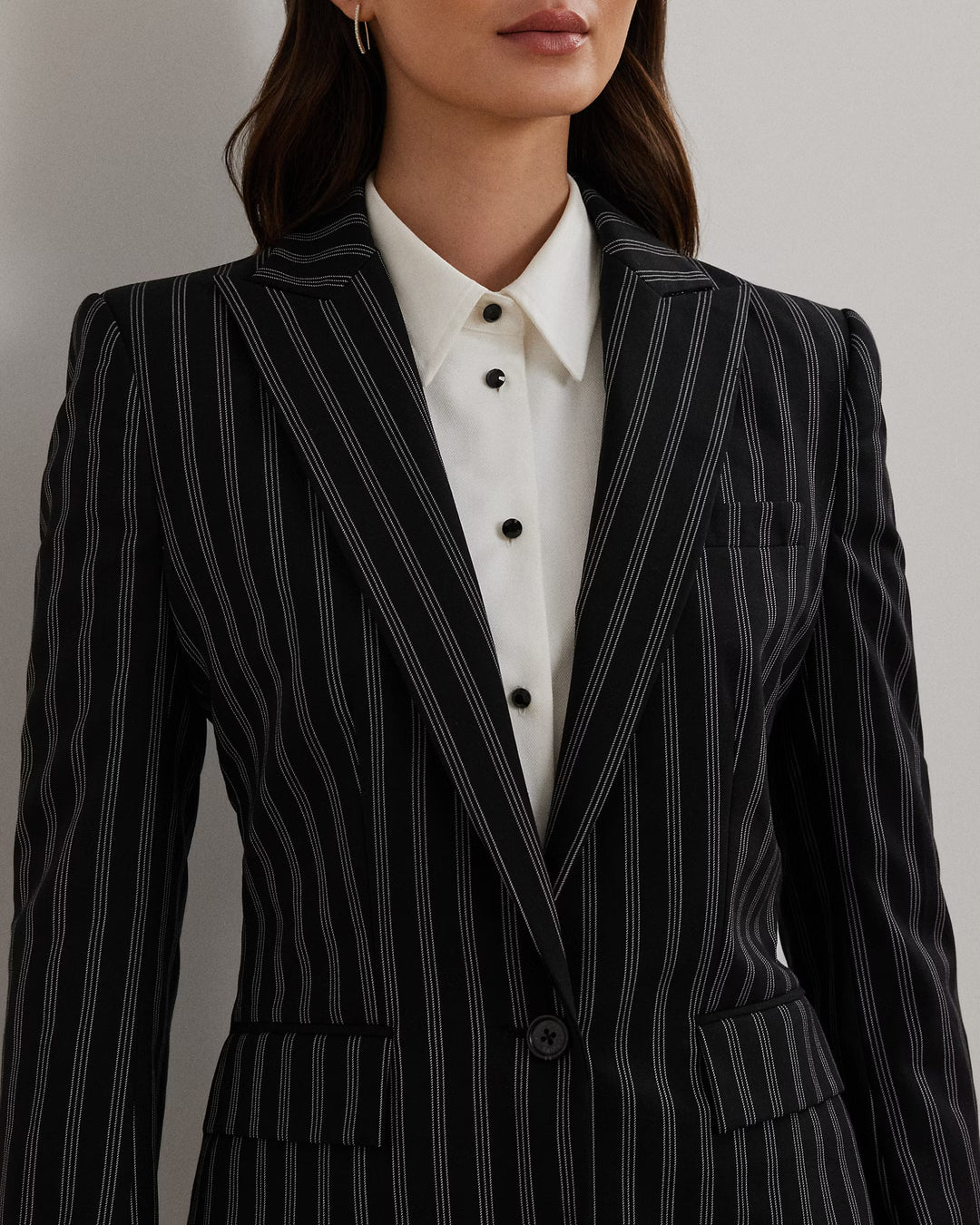 Ralph Lauren Striped Wool-Blend Blazer