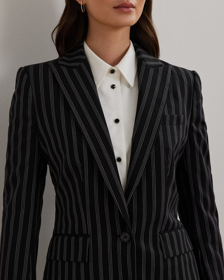 Ralph Lauren Striped Wool-Blend Blazer