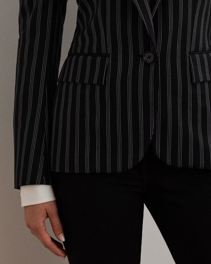 Ralph Lauren Striped Wool-Blend Blazer