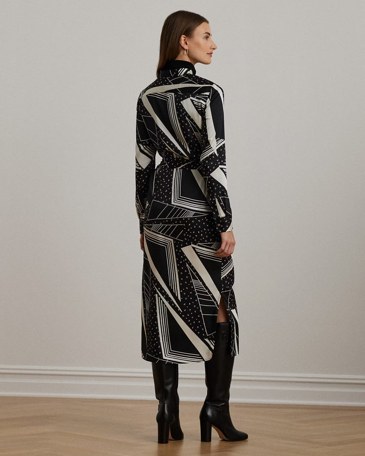 Ralph Lauren Geo-Print Belted Twill Shirtdress