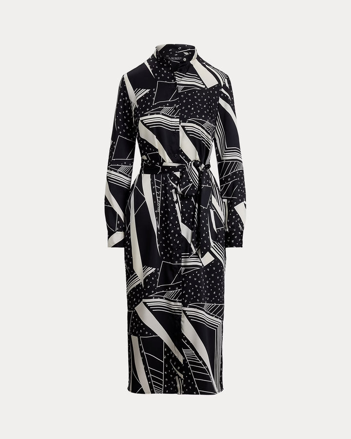 Ralph Lauren Geo-Print Belted Twill Shirtdress