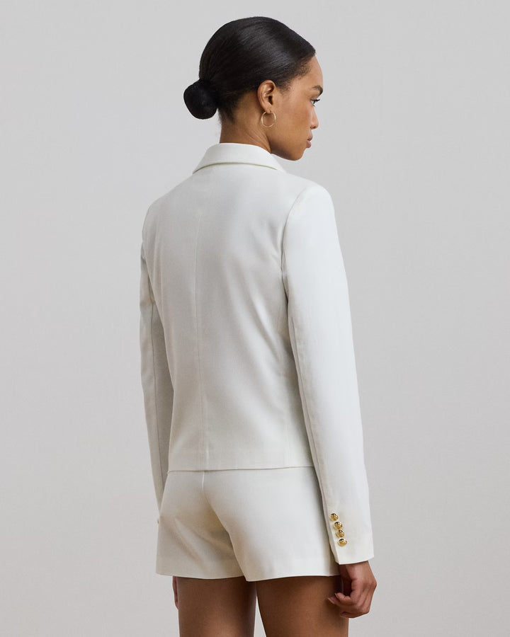 Ralph Lauren Double-Breasted Canvas Cropped Blazer