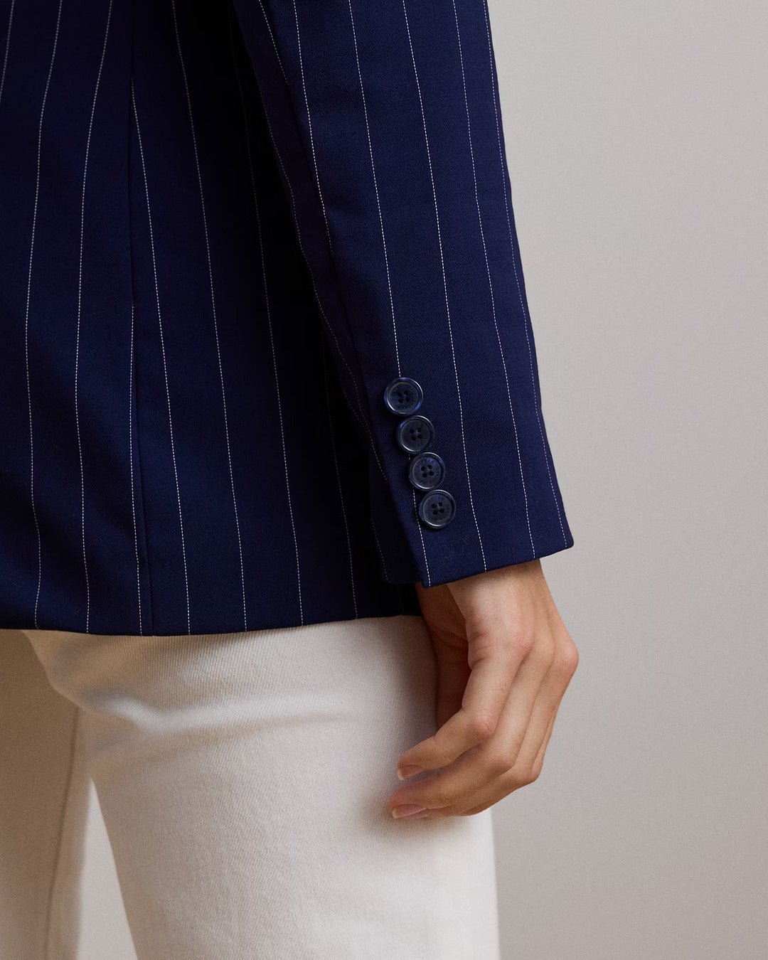 Ralph Lauren Pinstripe Double-Breasted Twill Blazer