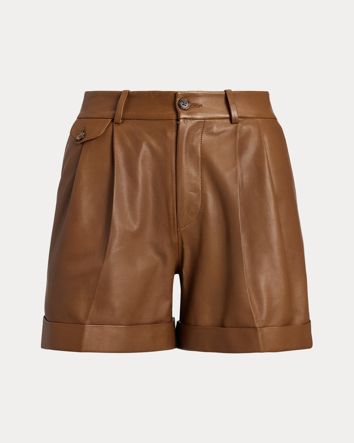 Ralph Lauren Pleated Lambskin Short