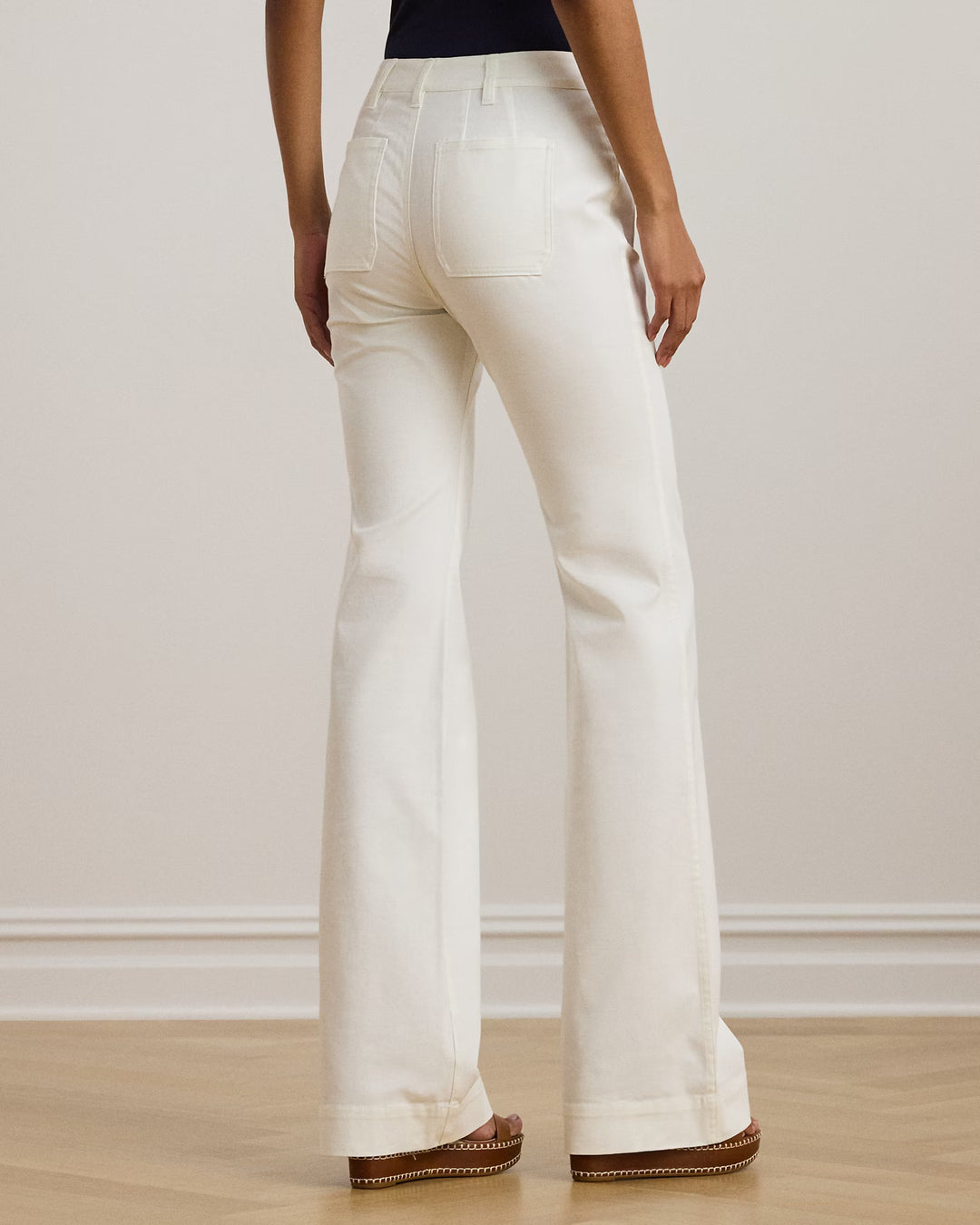 Ralph Lauren Stretch Cotton Canvas Wide-Leg Pant