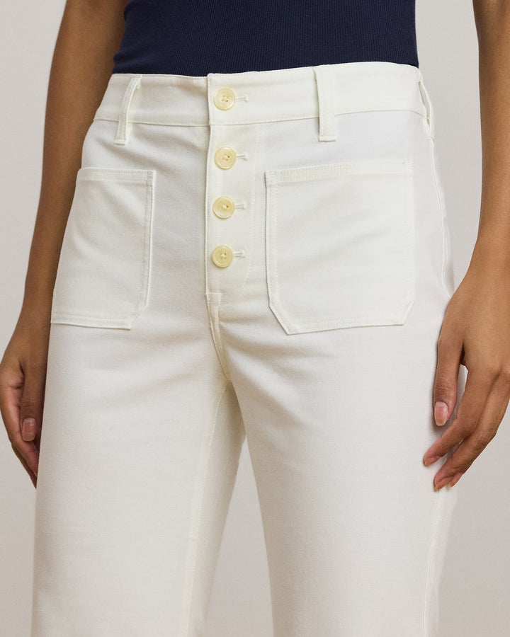 Ralph Lauren Stretch Cotton Canvas Wide-Leg Pant