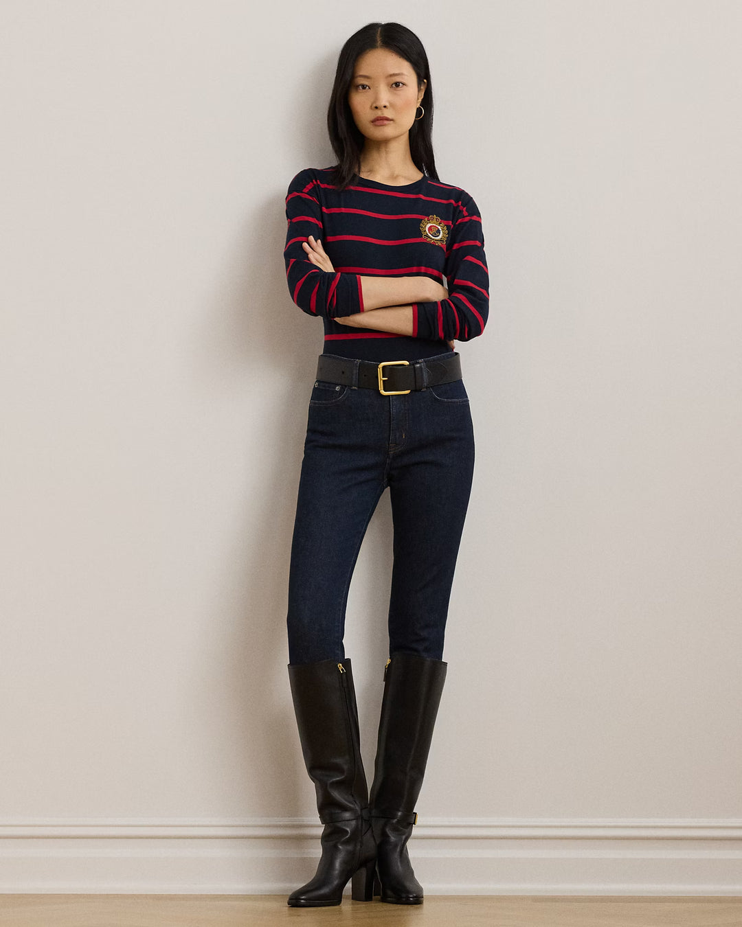 Ralph Lauren Striped Jersey Long-Sleeve Tee
