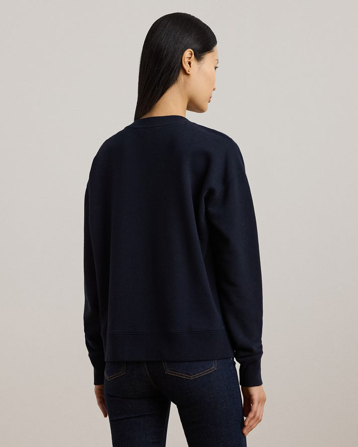 Ralph Lauren Button-Trim French Terry Sweatshirt
