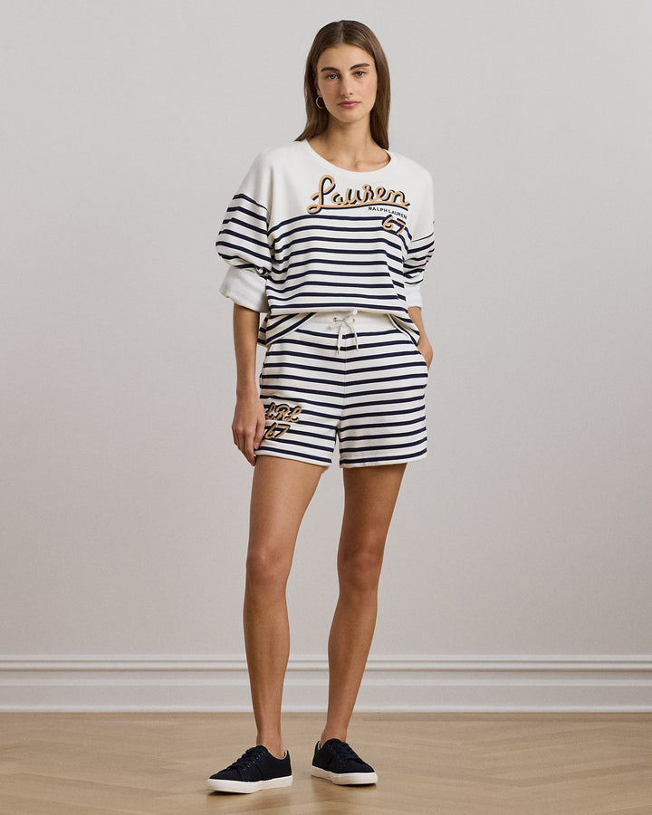Ralph Lauren Striped French Terry Cropped Sweatshirt