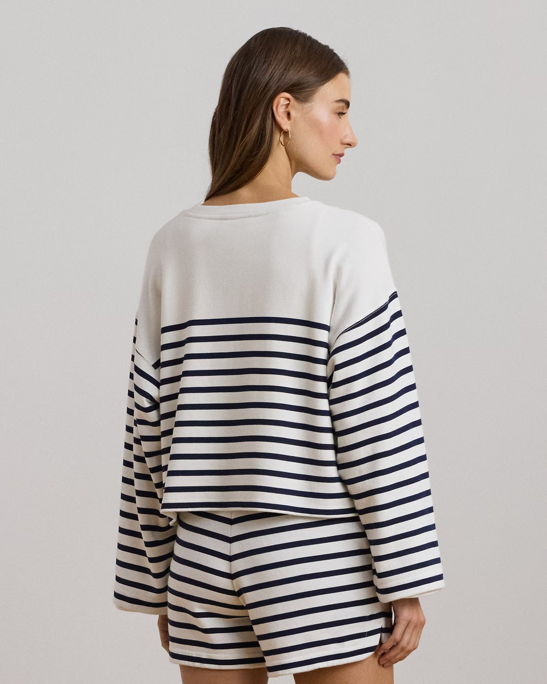 Ralph Lauren Striped French Terry Cropped Sweatshirt