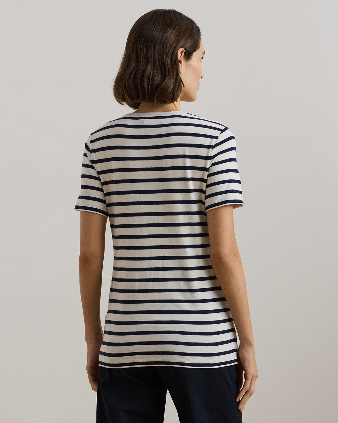 Ralph Lauren Logo Striped Cotton-Blend Jersey Tee