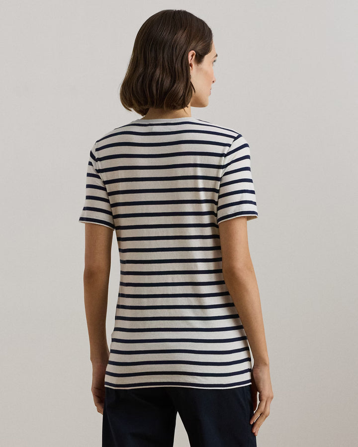 Ralph Lauren Logo Striped Cotton-Blend Jersey Tee