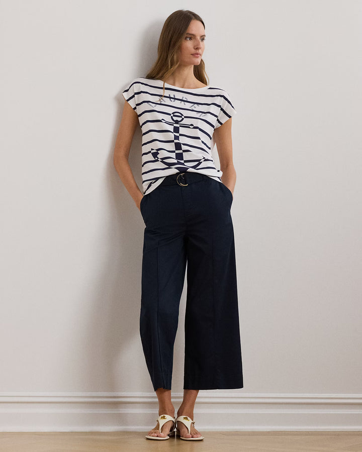 Ralph Lauren Striped Anchor-Graphic Jersey Tee