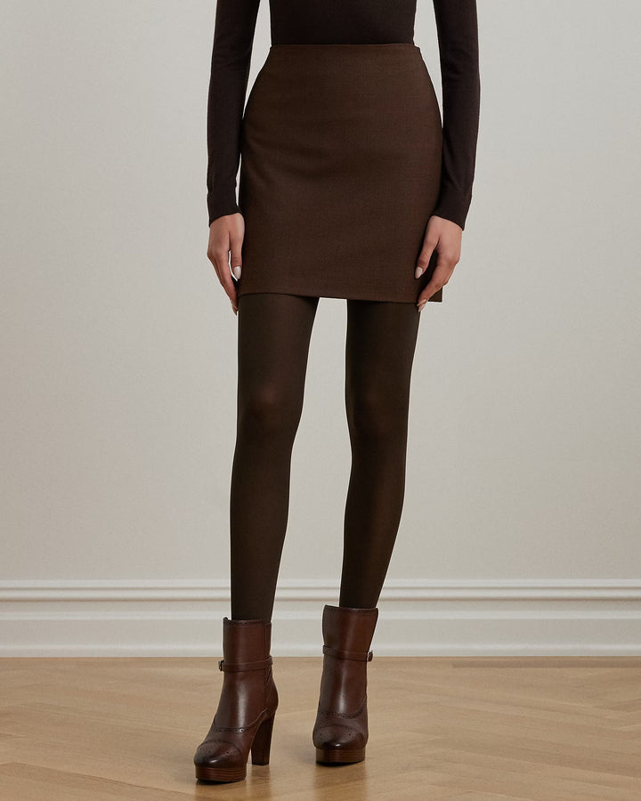 Ralph Lauren Glen Plaid Wool-Blend Pencil Miniskirt