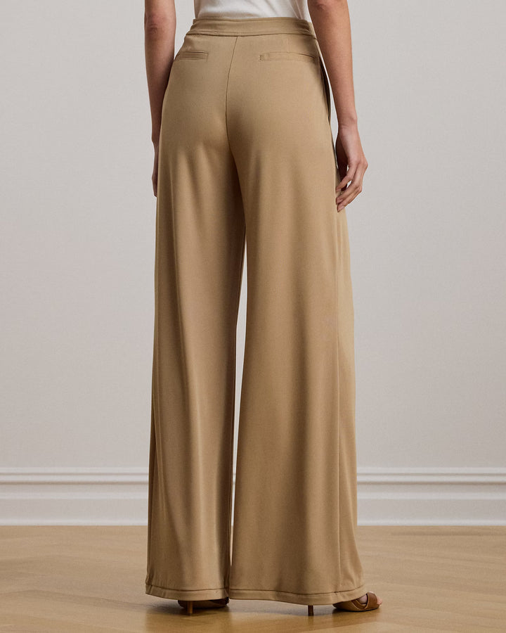 Ralph Lauren Pleated Stretch Jersey Wide-Leg Pant