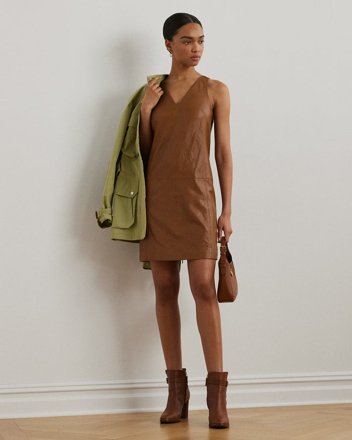 Ralph Lauren Lambskin Sleeveless Shift Dress