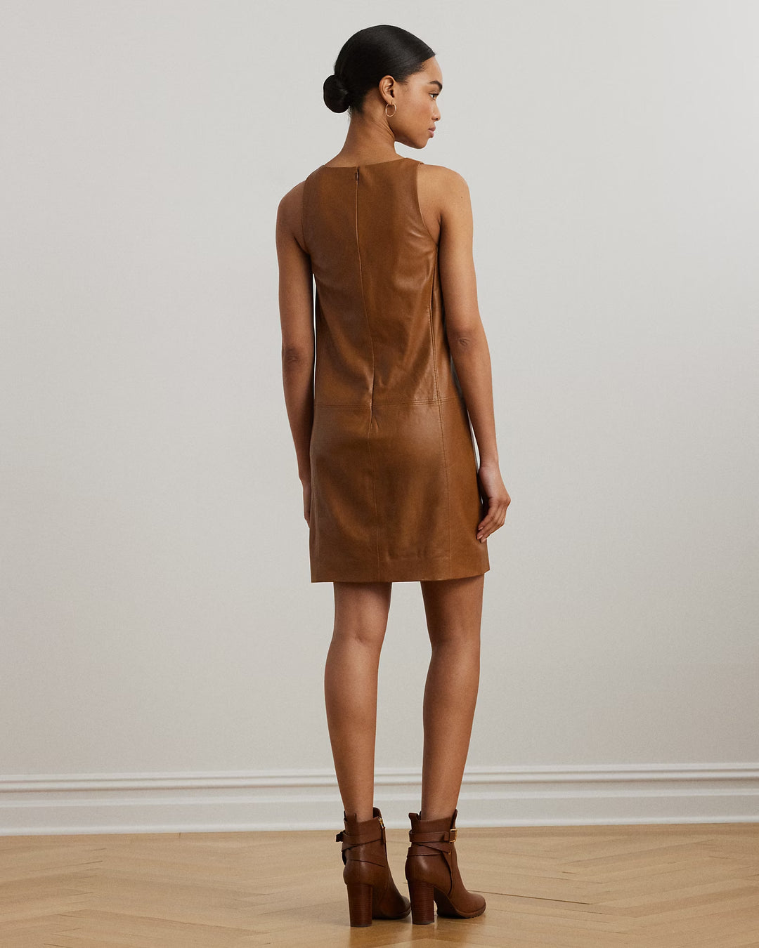 Ralph Lauren Lambskin Sleeveless Shift Dress