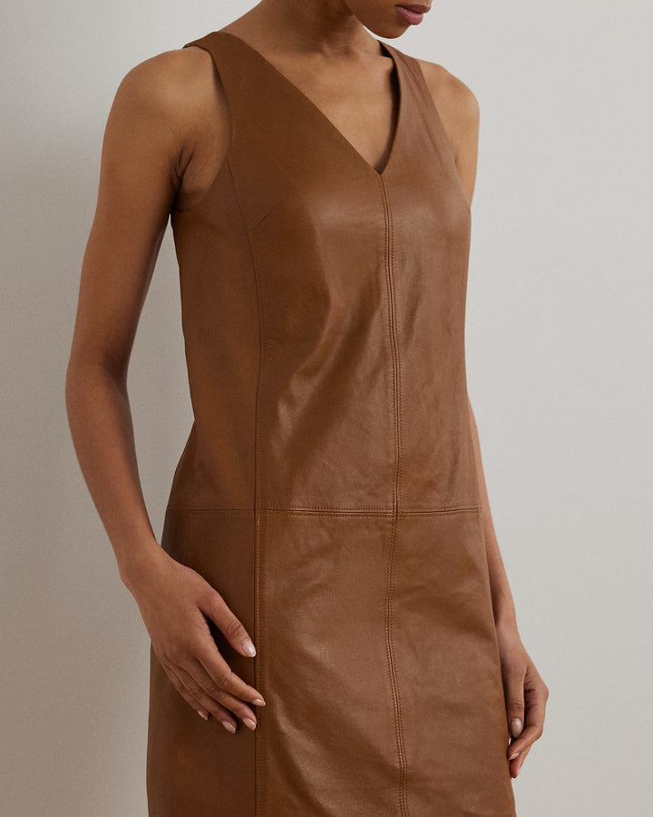Ralph Lauren Lambskin Sleeveless Shift Dress