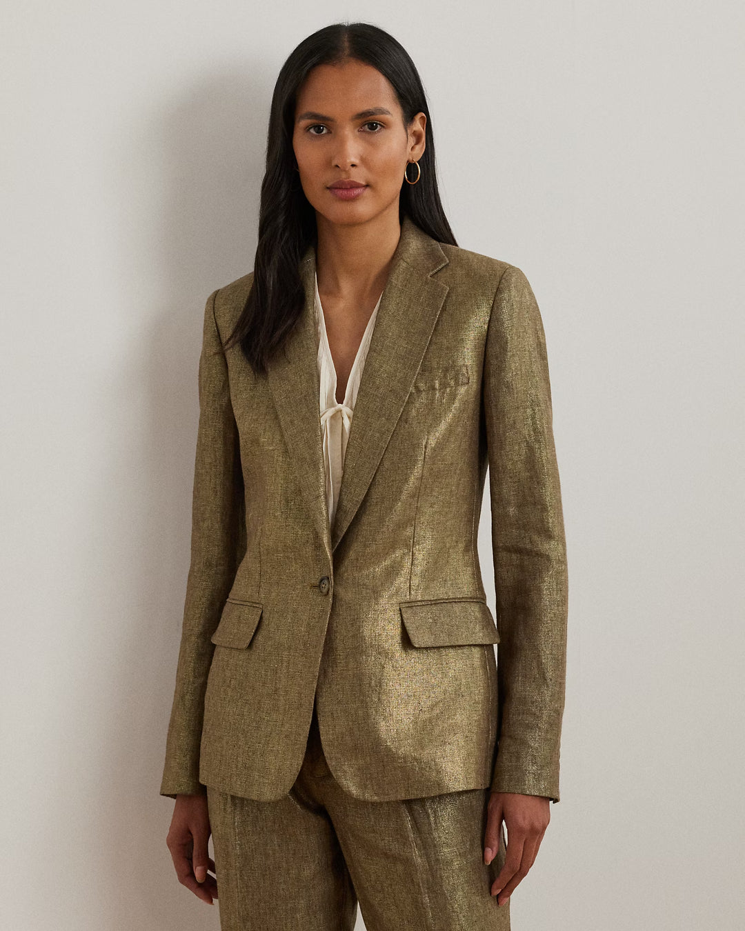Ralph Lauren Metallic Linen Blazer