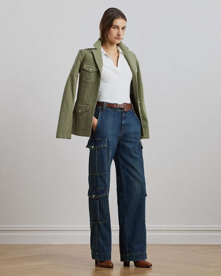 Ralph Lauren High-Rise Wide-Leg Cargo Jean