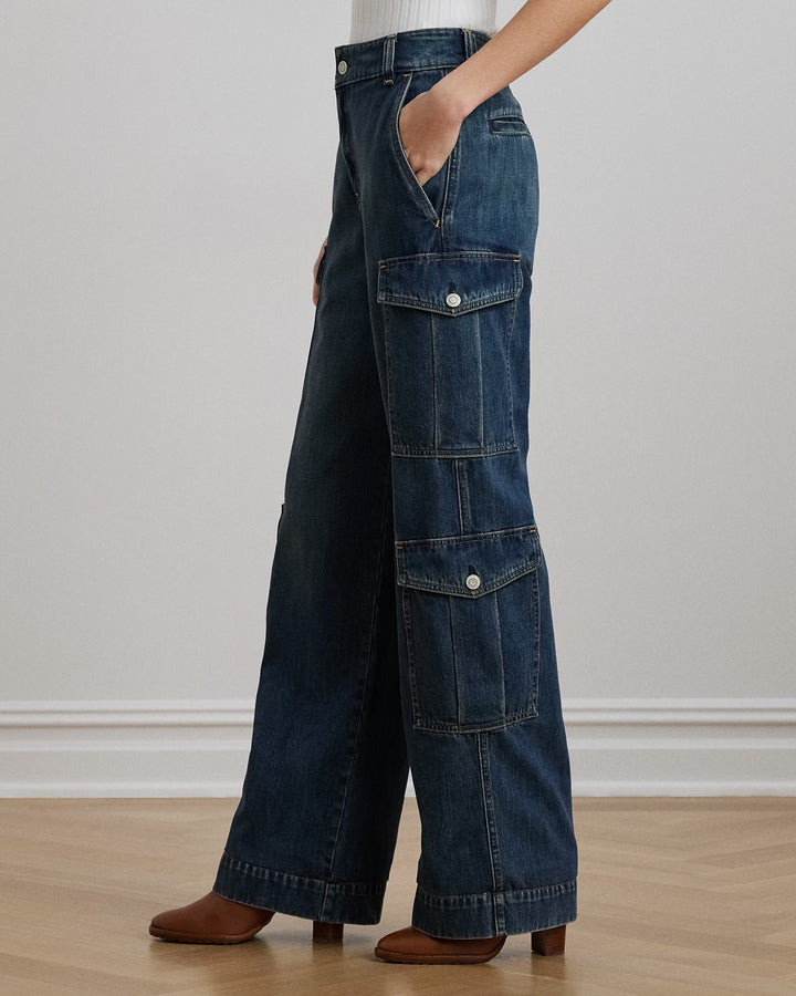 Ralph Lauren High-Rise Wide-Leg Cargo Jean