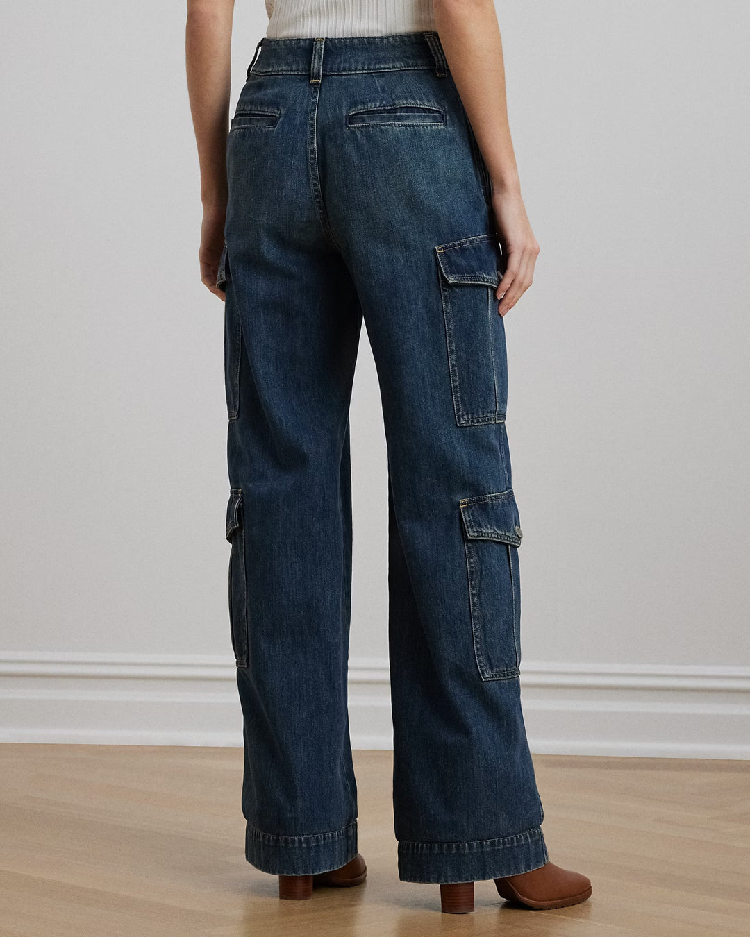 Ralph Lauren High-Rise Wide-Leg Cargo Jean