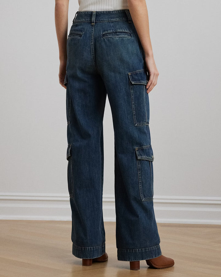 Ralph Lauren High-Rise Wide-Leg Cargo Jean