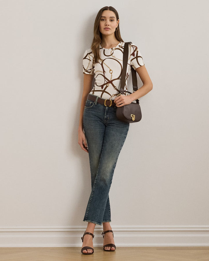 Ralph Lauren Belting-Print Cotton-Blend Crewneck Tee