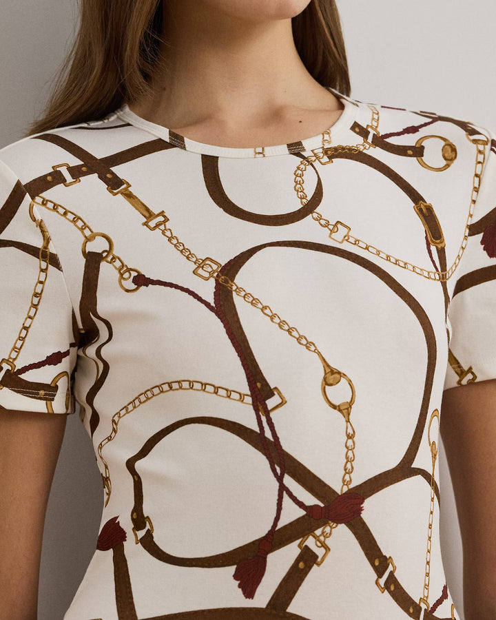 Ralph Lauren Belting-Print Cotton-Blend Crewneck Tee