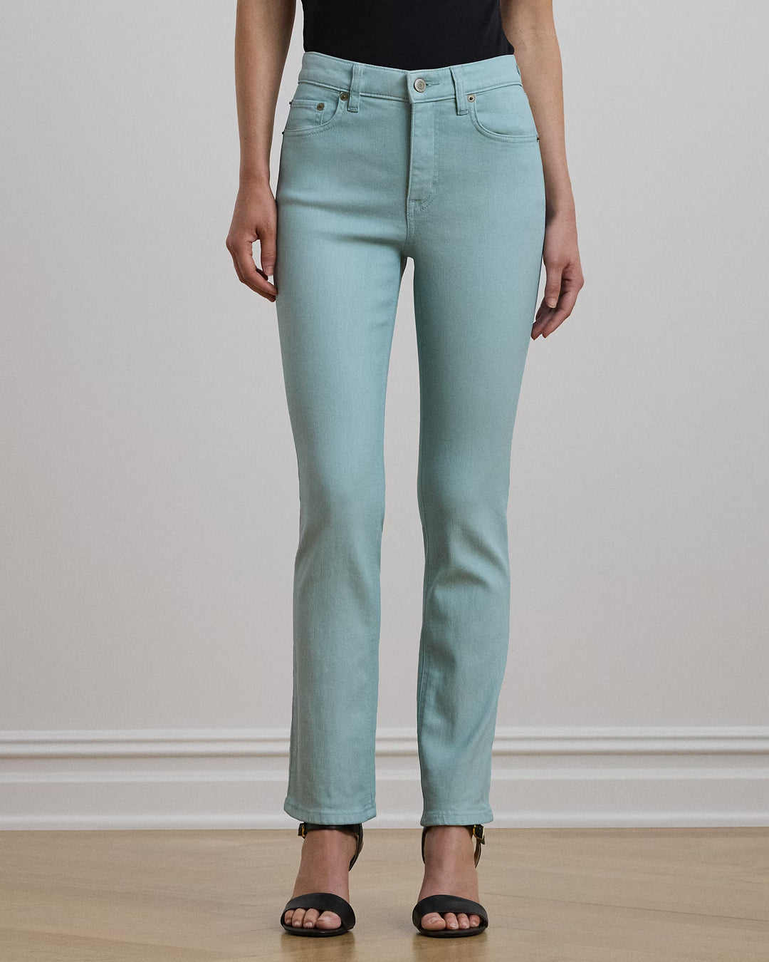 Ralph Lauren Coated High-Rise Straight Ankle Jean