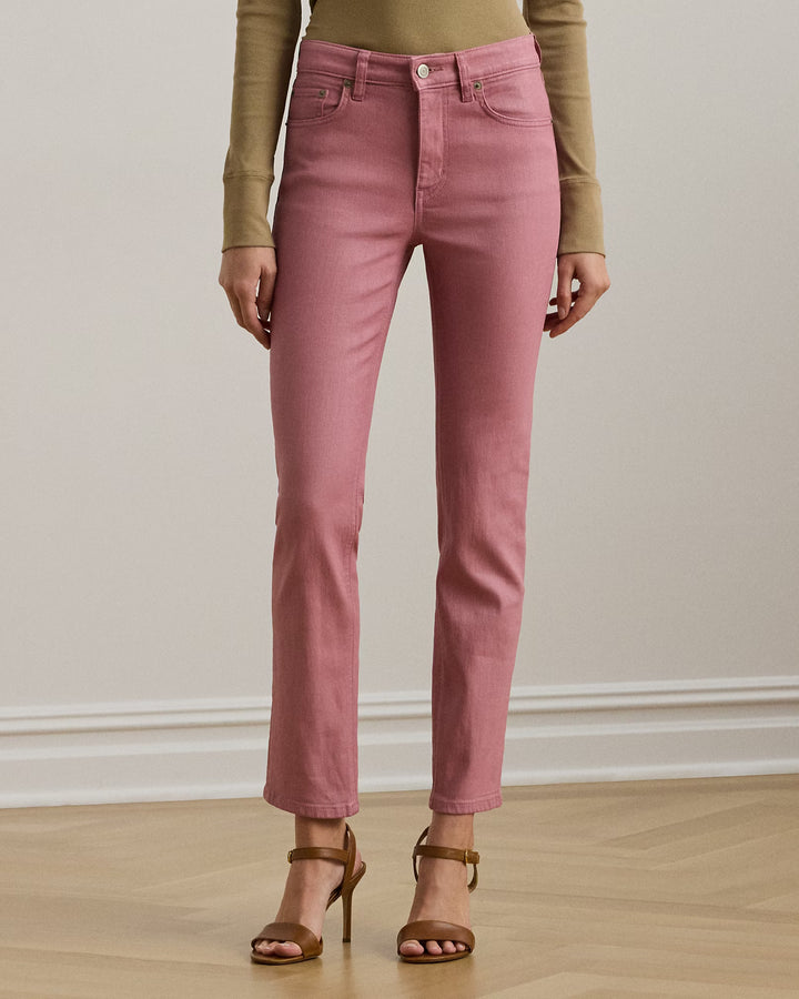 Ralph Lauren Coated High-Rise Straight Ankle Jean