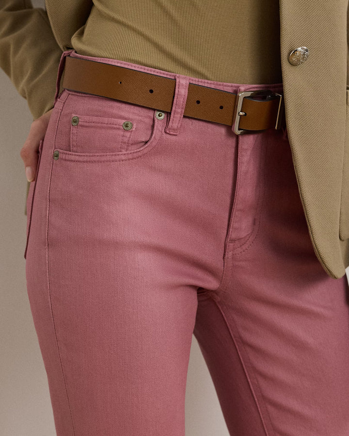 Ralph Lauren Coated High-Rise Straight Ankle Jean