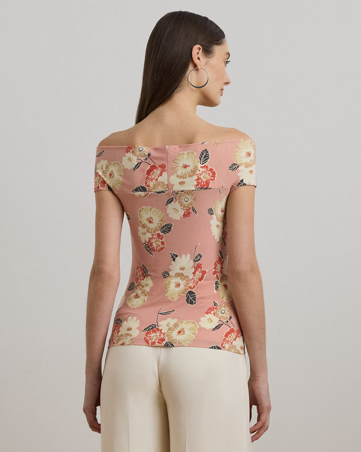 Ralph Lauren Floral Twist-Front Off-the-Shoulder Top