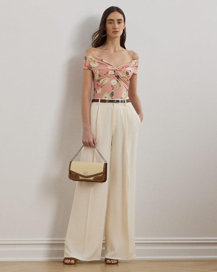 Ralph Lauren Floral Twist-Front Off-the-Shoulder Top