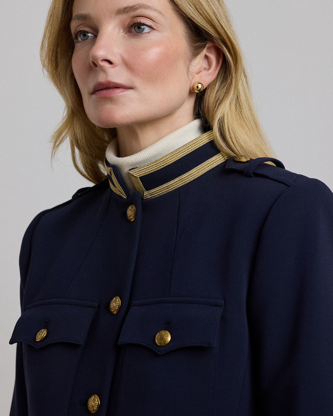 Ralph Lauren Metallic-Trim Twill Jacket