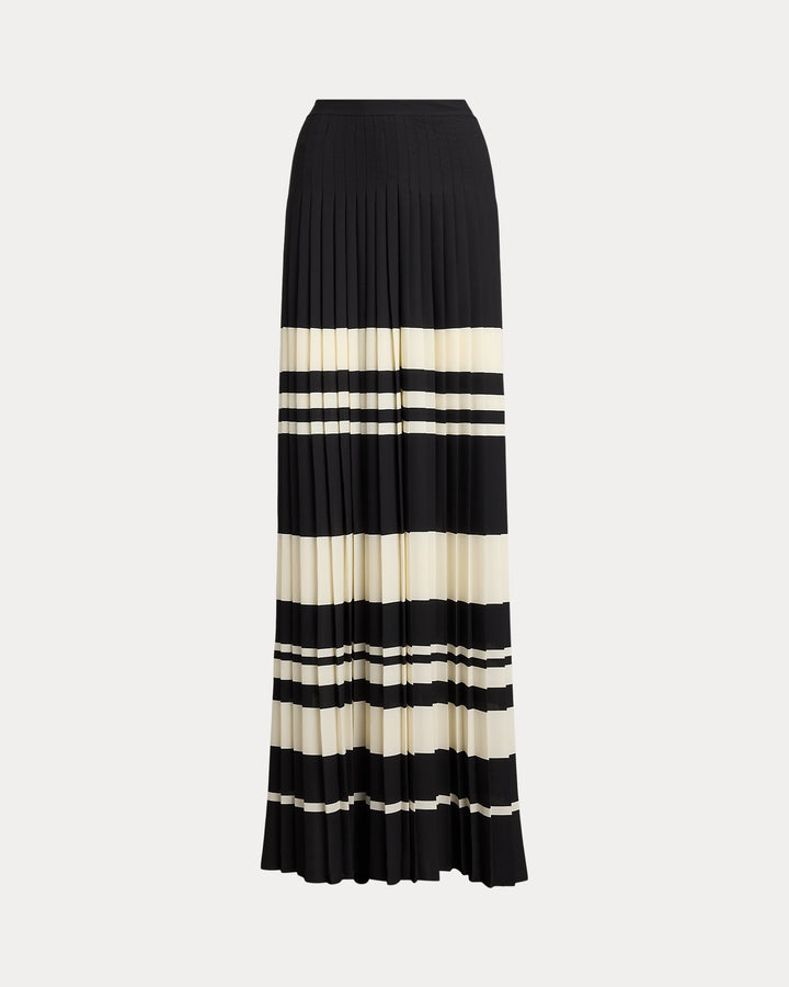 Ralph Lauren Striped Pleated Georgette Wide-Leg Pant