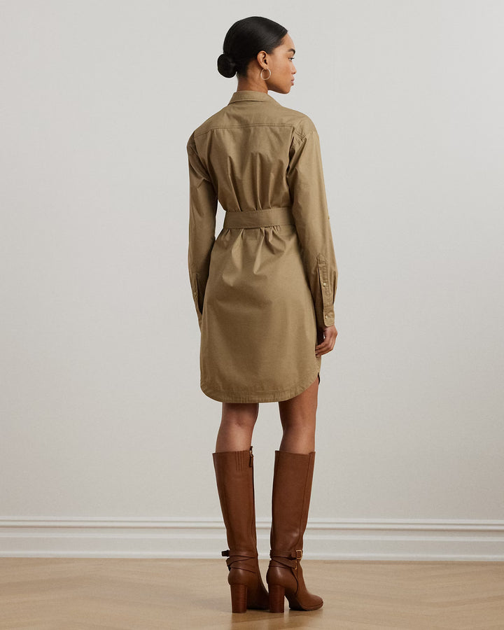 Ralph Lauren Belted Cotton-Blend Shirtdress