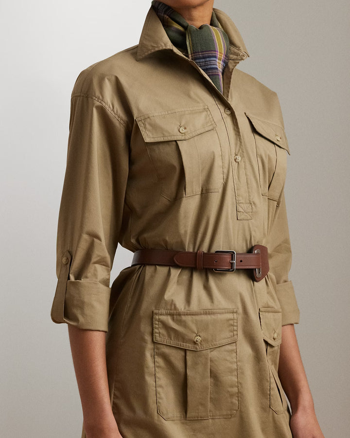 Ralph Lauren Belted Cotton-Blend Shirtdress