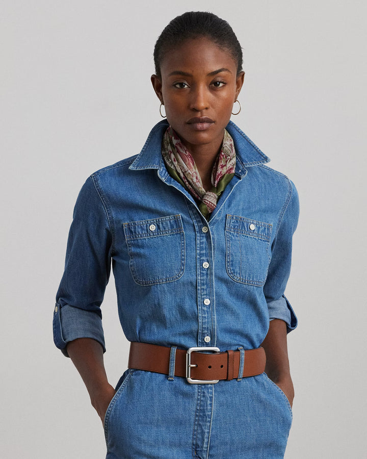 Ralph Lauren Denim Wide-Leg Jumpsuit