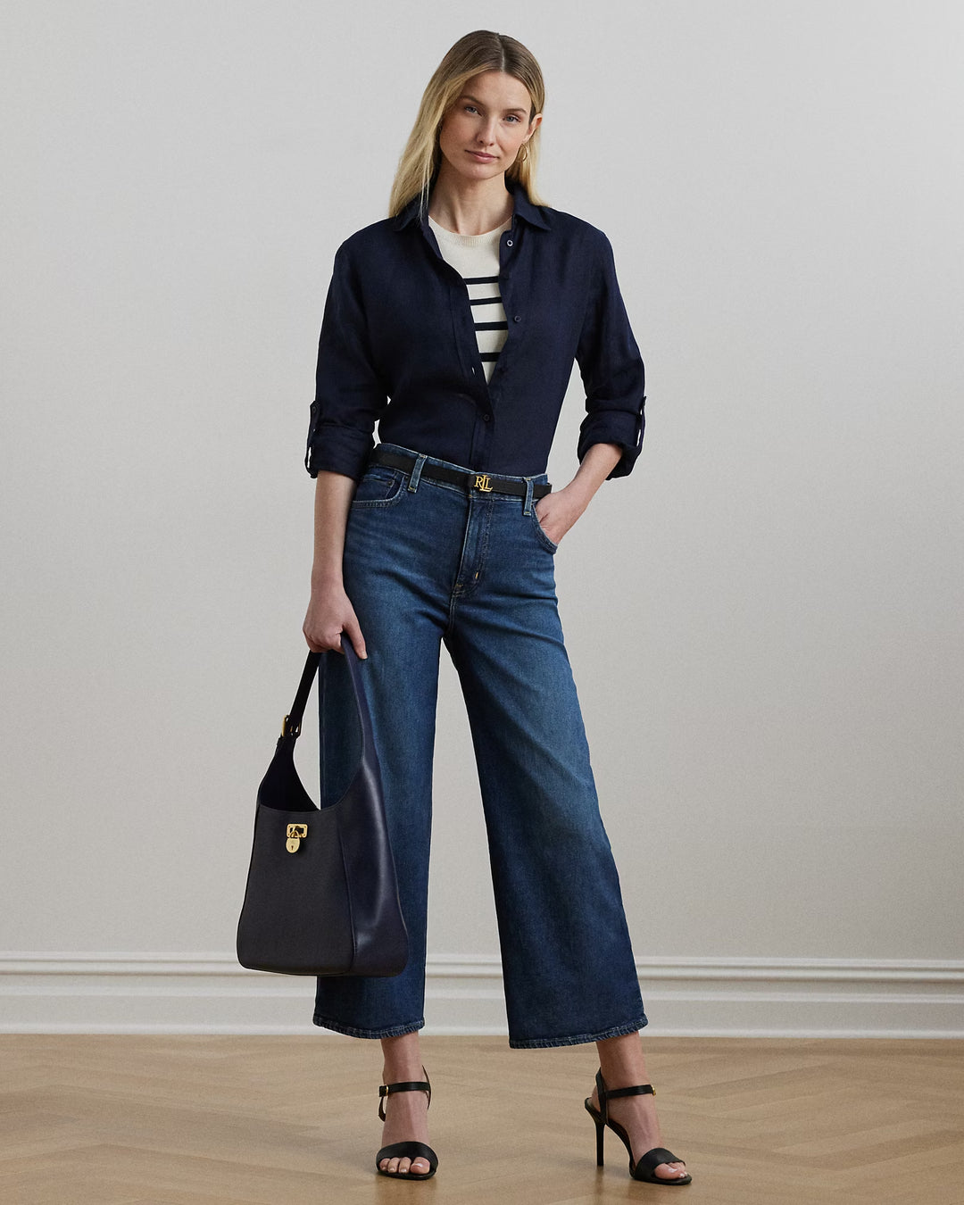 Ralph Lauren High-Rise Wide-Leg Cropped Jean