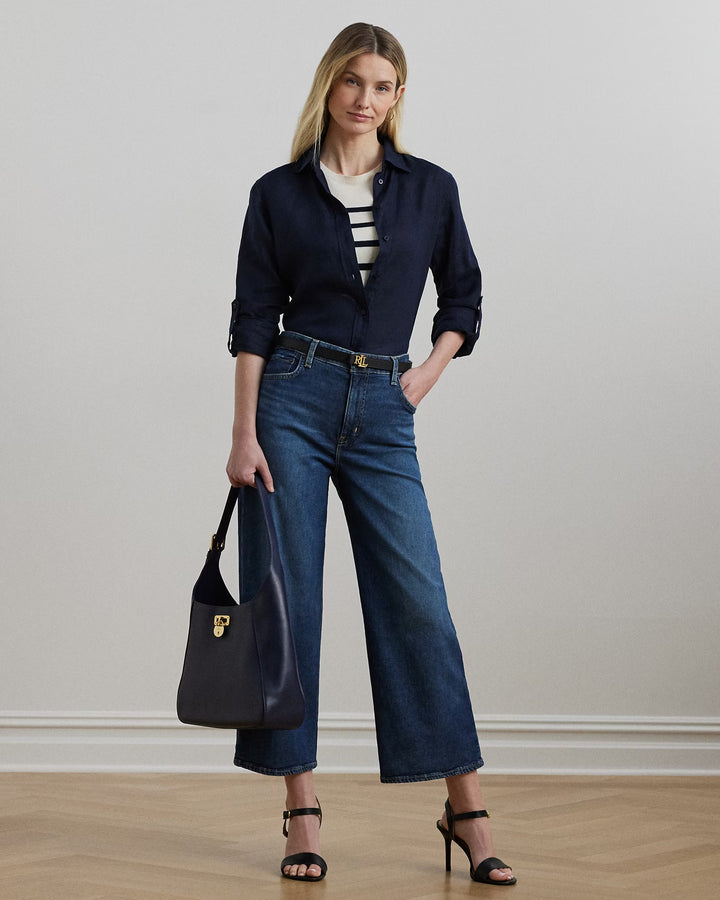 Ralph Lauren High-Rise Wide-Leg Cropped Jean