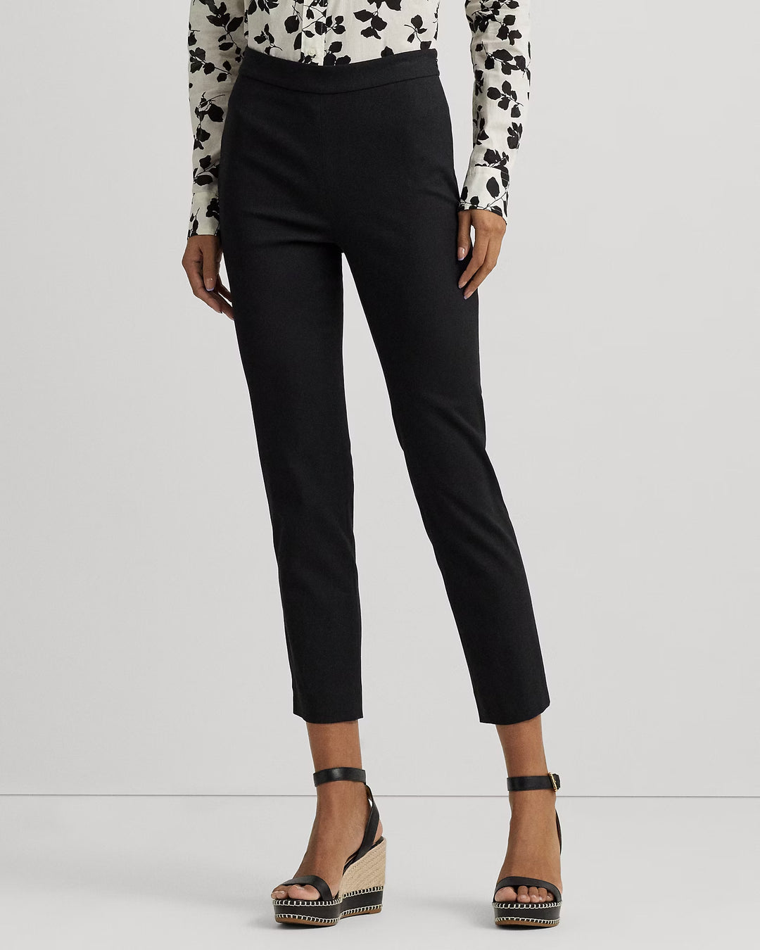 Ralph Lauren High-Rise Cotton-Blend Cropped Pant