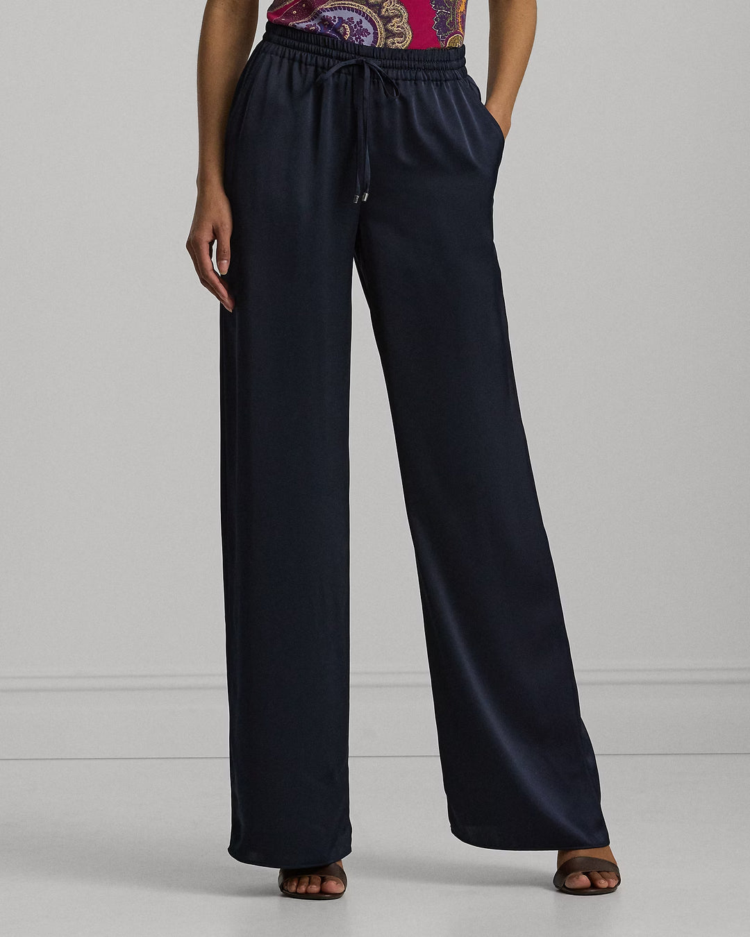 Ralph Lauren Satin Charmeuse Wide-Leg Pant