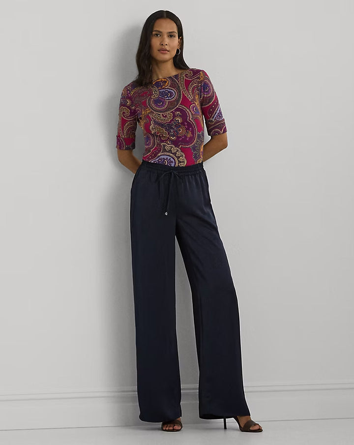 Ralph Lauren Satin Charmeuse Wide-Leg Pant
